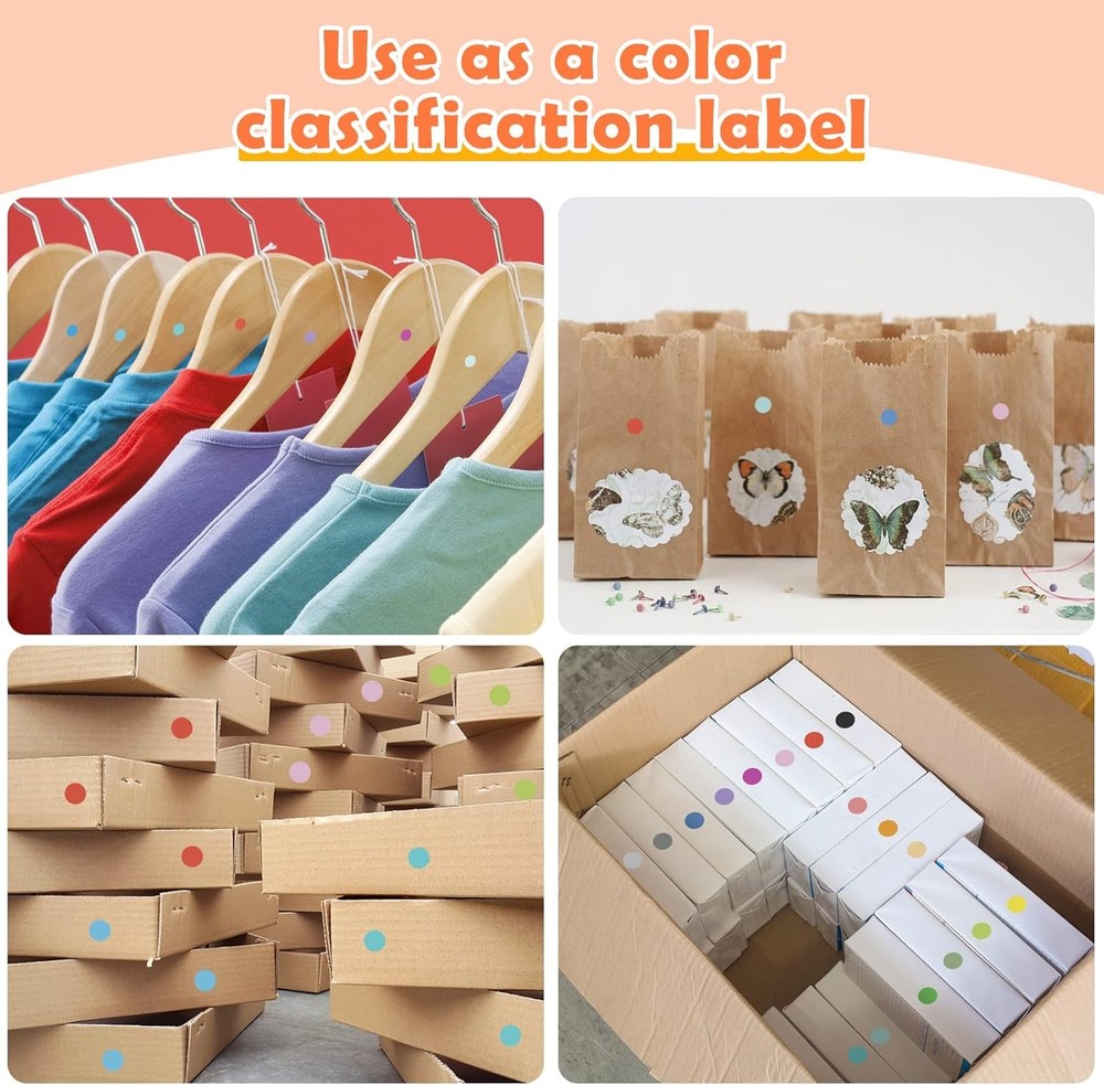 6720 PCS Small Dot Stickers Round Color Coding Labels 6.35mm, Multi