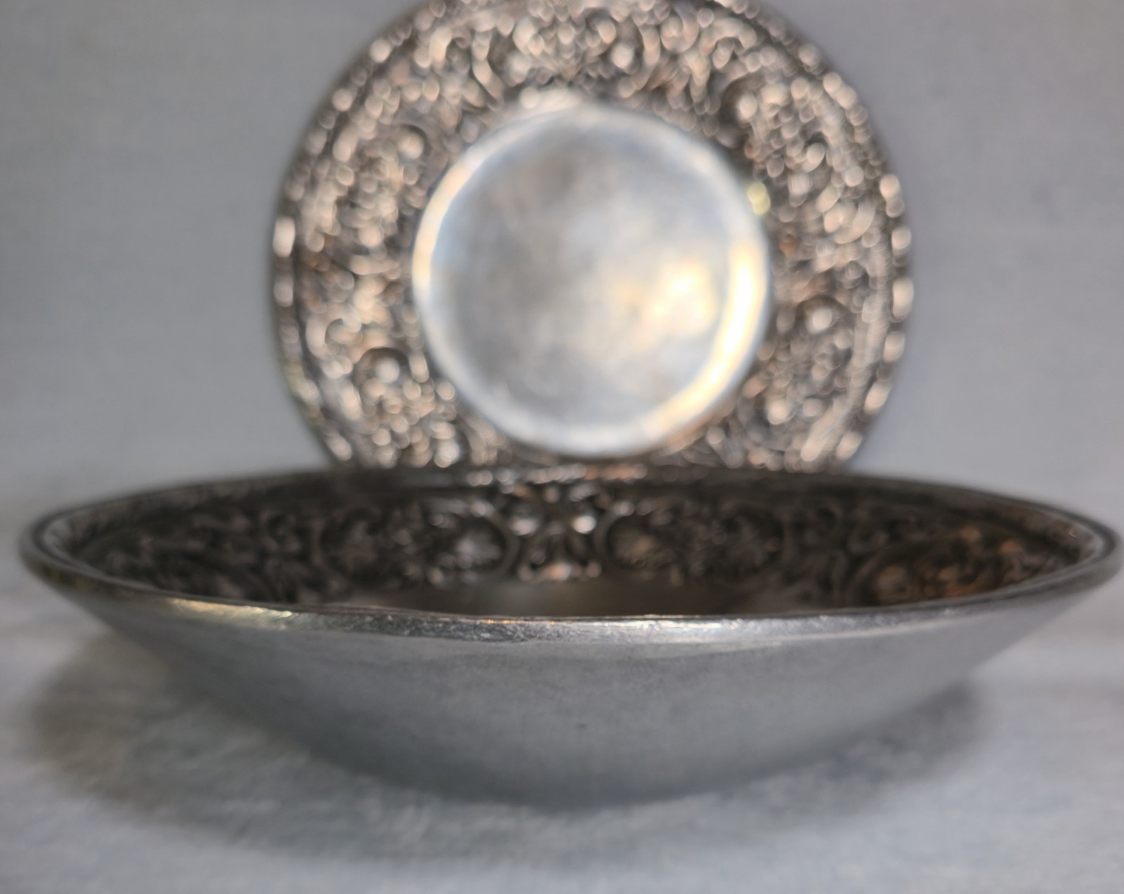 Vintage Wilton Armetale RWP Serving Bowl Tray Set Floral Scroll Aluminum USA