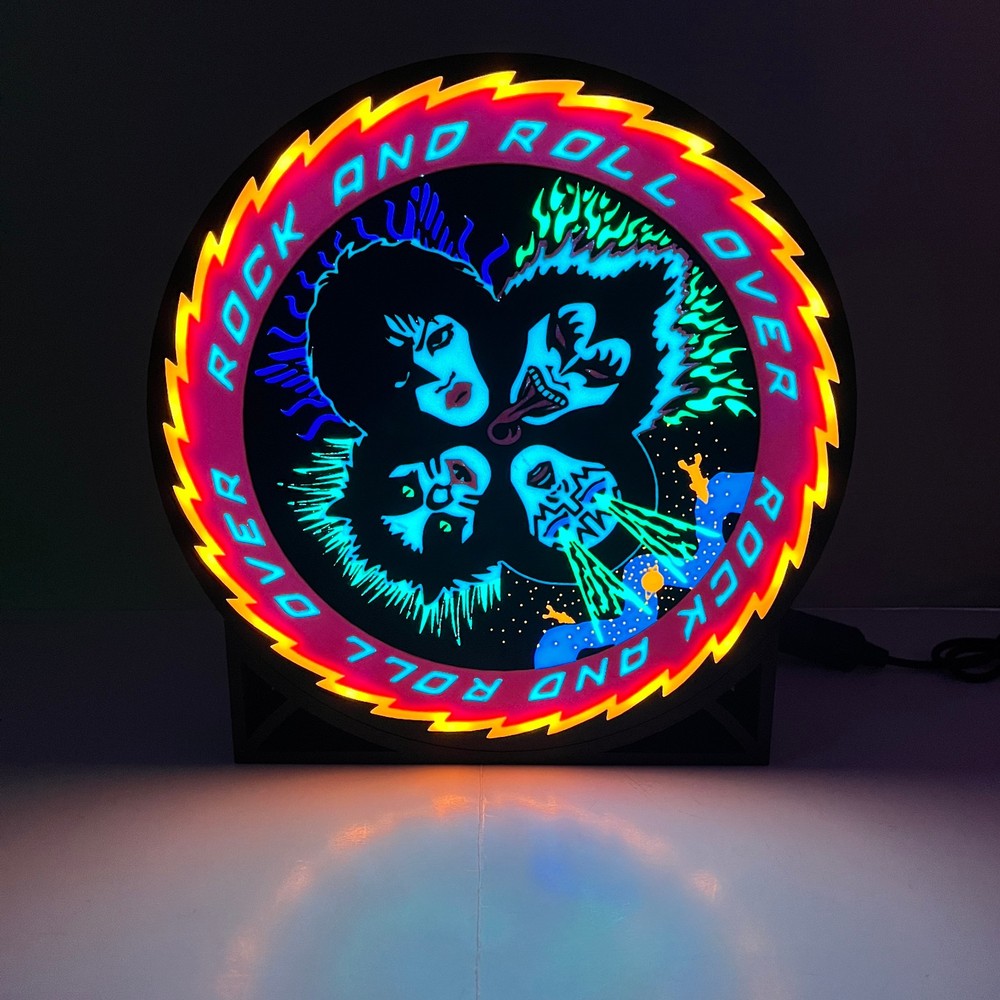 KISS Rock and Roll Over v2 light box, colored bright LEDs with stand and remote