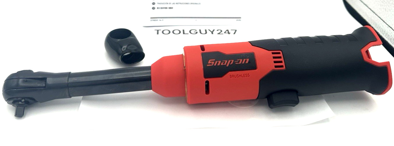 SNAP ON TOOLS USA NEW 1/4" 40 ft lbs Long Neck Cordless Ratchet RED CTR827 DB+