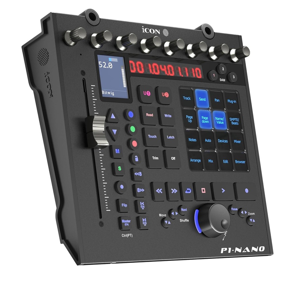 iCon Pro Audio P1-Nano Compact DAW Control Surface Bundle with D5 Display