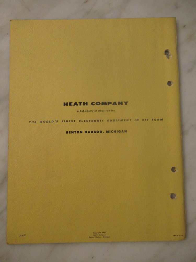 HEATHKIT MODEL WA-P2 PREAMPLIFIER MANUAL - ORIGINAL