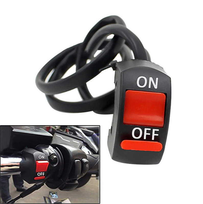 7/8" Motorcycle Handlebar Kill ON-OFF Latching Switch 12V Scooter ATV Bike