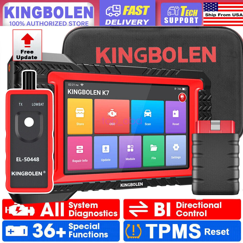 2026 Elite KINGBOLEN K7 OBD2 Scanner Diagnostic Tool ECU Key Coding All System