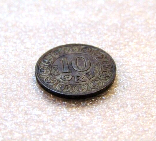 1907 Denmark 10 Ore Silver Coin