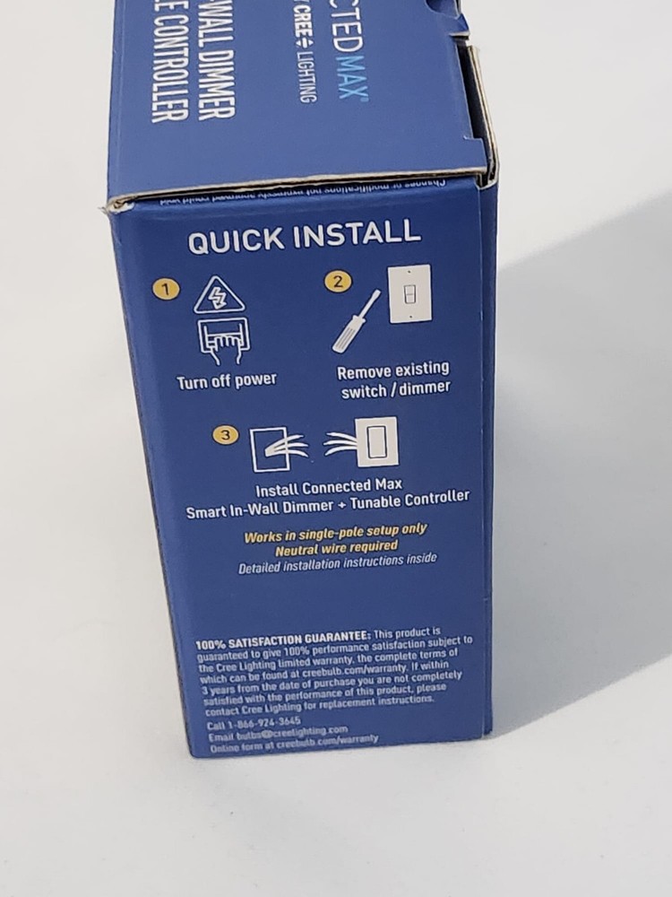 1 Cree Connected Max Smart In-Wall Dimmer & Tunable Controller Bluetooth WiFi