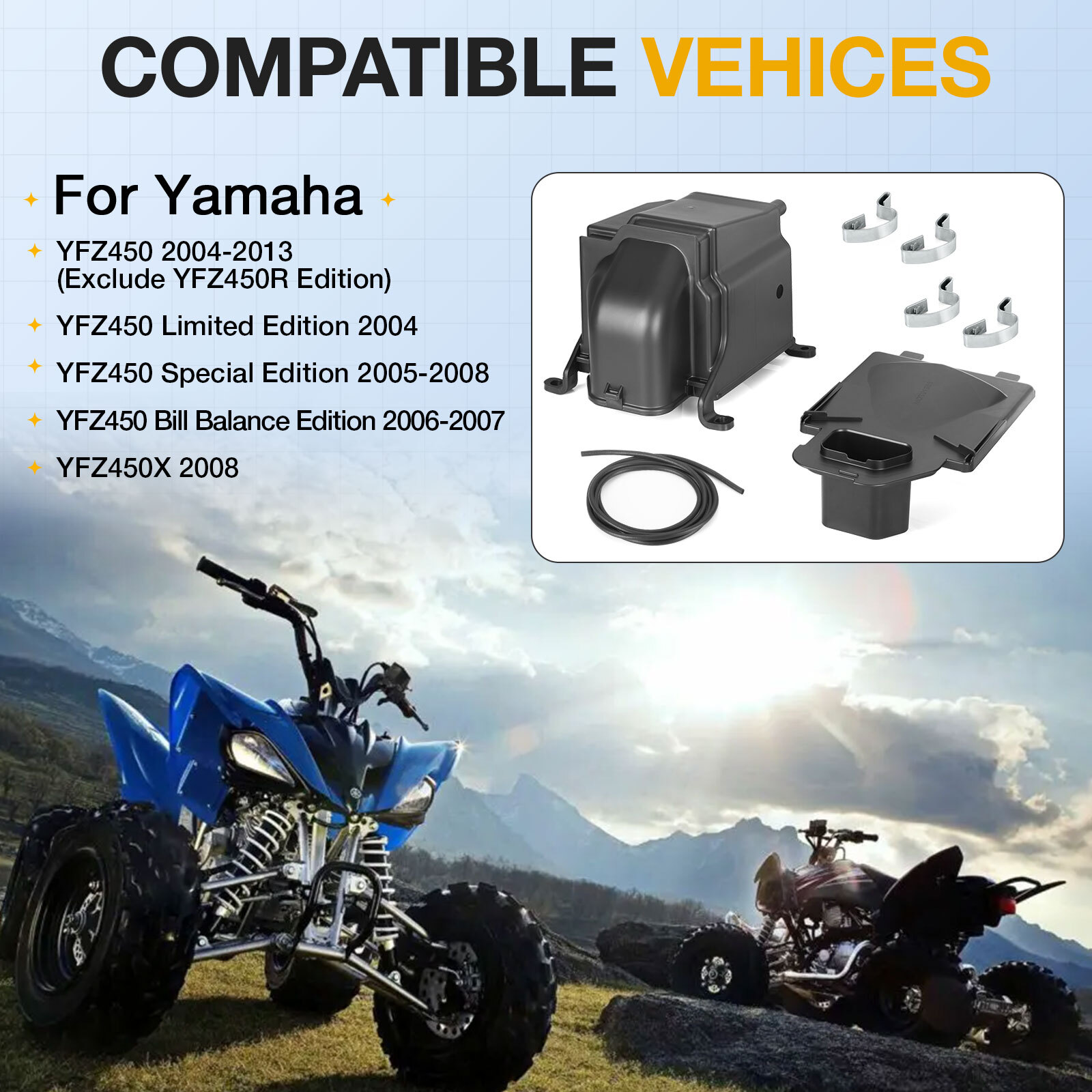 FOR YAMAHA YFZ450 YFZ 450 AIR FILTER BOX CASE HOUSING 2004-2013, 5TG-14411-00-00