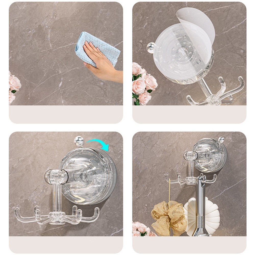 360?? Rotating Suction Cup Hooks: Wall Organizers For Home & Kitchen 2PC