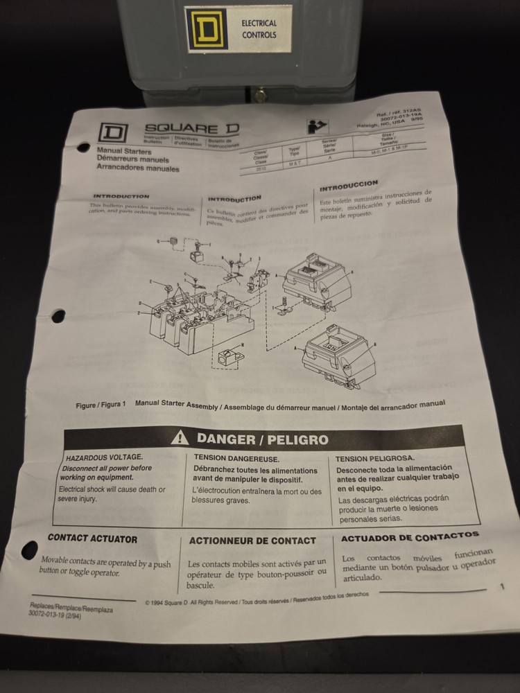 Square D 2510MBG2 3 Phase- AC Manual Starter