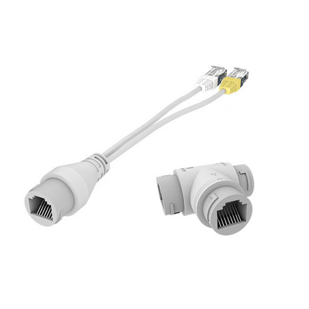 POE Splitter 2-in-1 Network Cabling Three-way RJ45 Connector For Security Camera