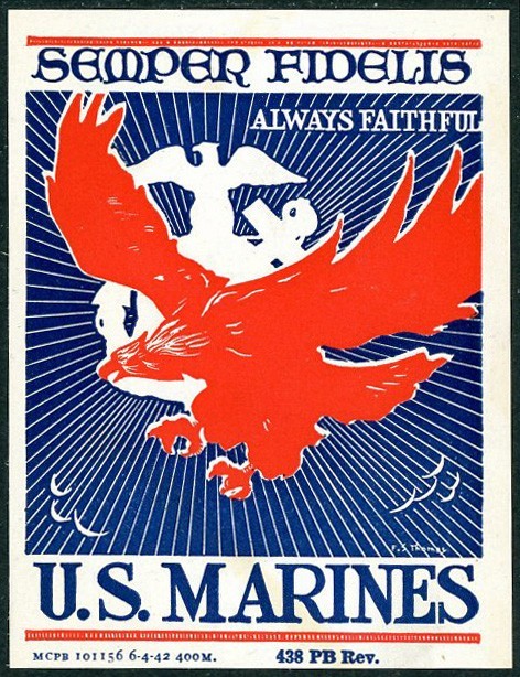 1942 WW2 US Marines Label Fresh