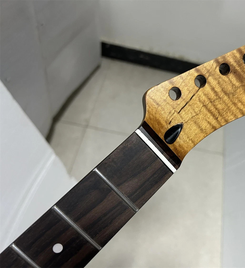 AAAA 22 Frets Rosewood Fretboard Roasted Flame Maple Electric guitar Neck parts