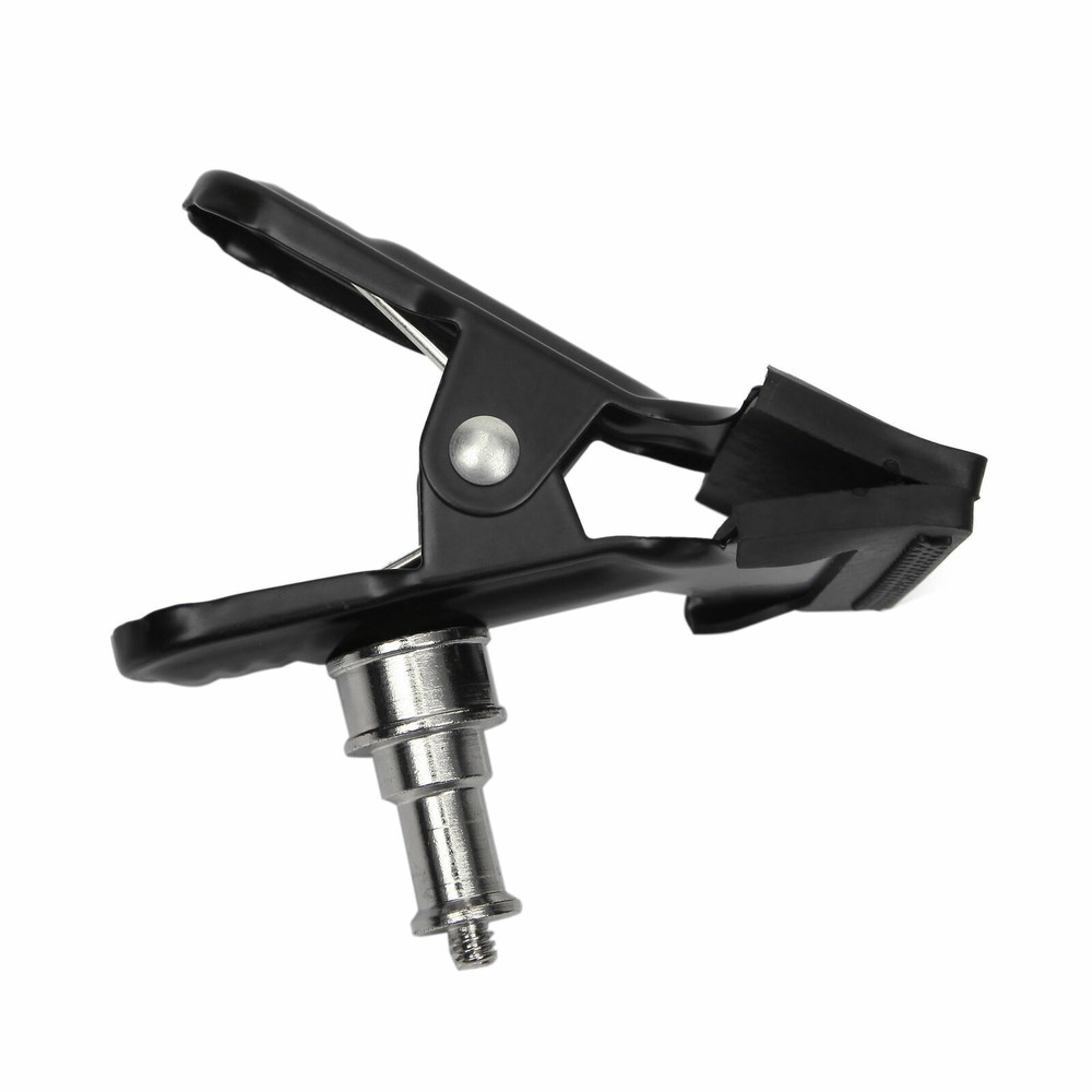2 Metal Clip Clamp 1/4 Screw Adapter Light Stand Pole Flash Mount Bracket Camera