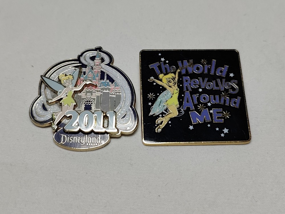 (2)  DISNEYLAND  2010 & 2011 TINKER BELL "World Revolves" & Magic Kingdom  PINS