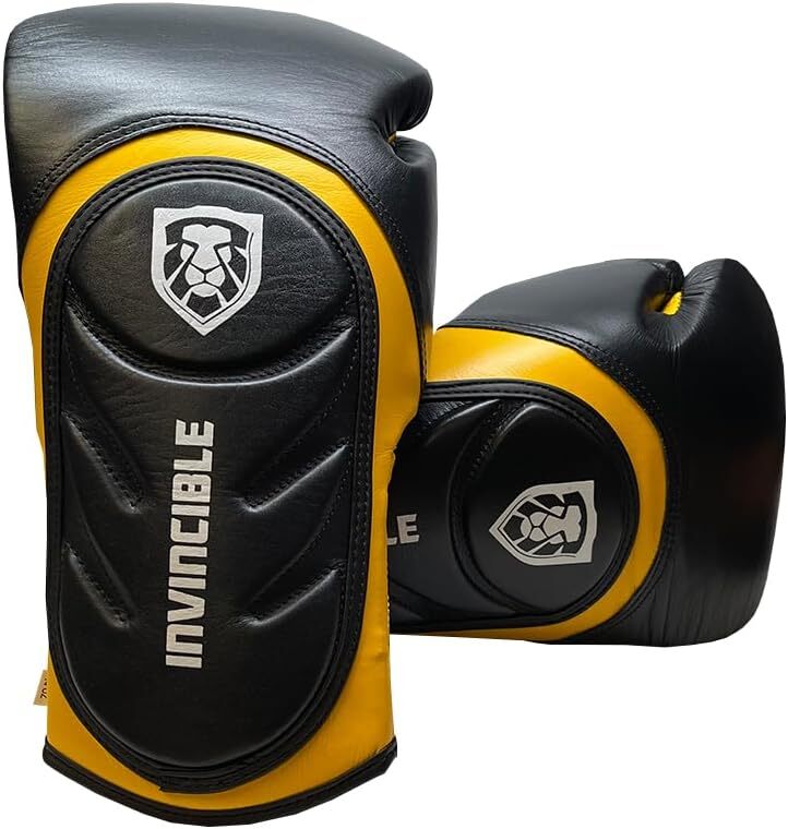 Invincible Fight Gear Professional Hook and Loop Leather Training Boxing Gloves
