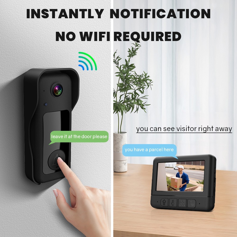 Smart Visual Intercom Video Doorbell PIR Motion + Wireless Chime+WIFI Cloud Save