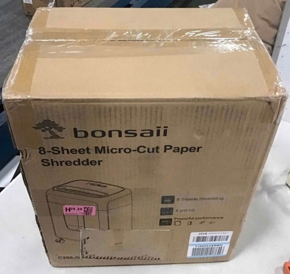 Bonsaii 8 Sheet High Security Micro Cut Paper Shredder with 4 Gallon Pullout Bas