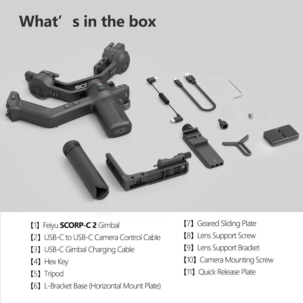FeiyuTech SCORP-C2 Camera Gimbal Stabilizer with AI Tracking – 7.7 lbs Payload