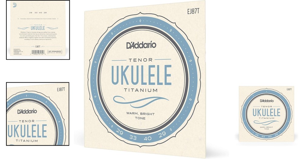 4-String Pack of EJ87T Titanium Ukulele Strings - Optimized for GCEA Tuning