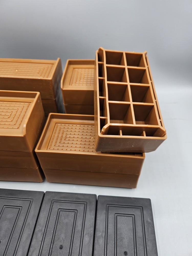 4 pc Adjustable Furniture Risers 1.5" 4.3" Rectangle Bed Risers Desk Sofa Riser