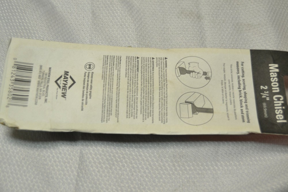 New Mayhew Select 35802 2-3/4" x 7-1/2" Mason Masonry Chisel