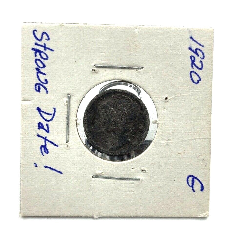 1920P Mercury Dime Black Toning