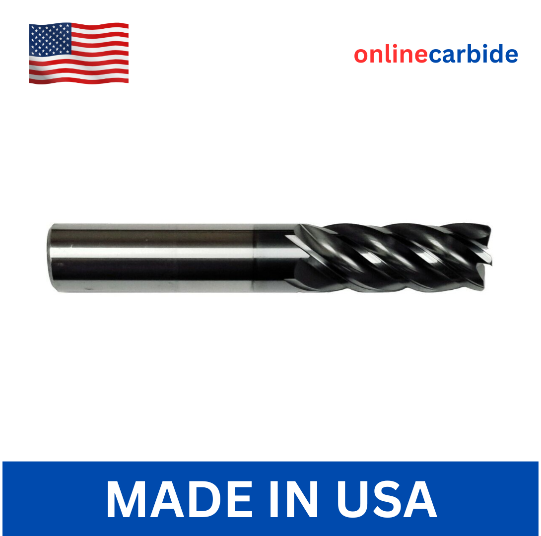 3/4" 5 FLUTE CARBIDE END MILL - .040 CORNER RADIUS - AlCrN COATED