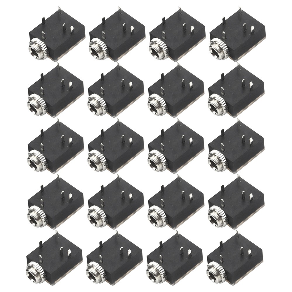 20 Pcs 5 Pin 3.5mm Audio Mono Jack Socket PCB Panel Mount for Headphone E