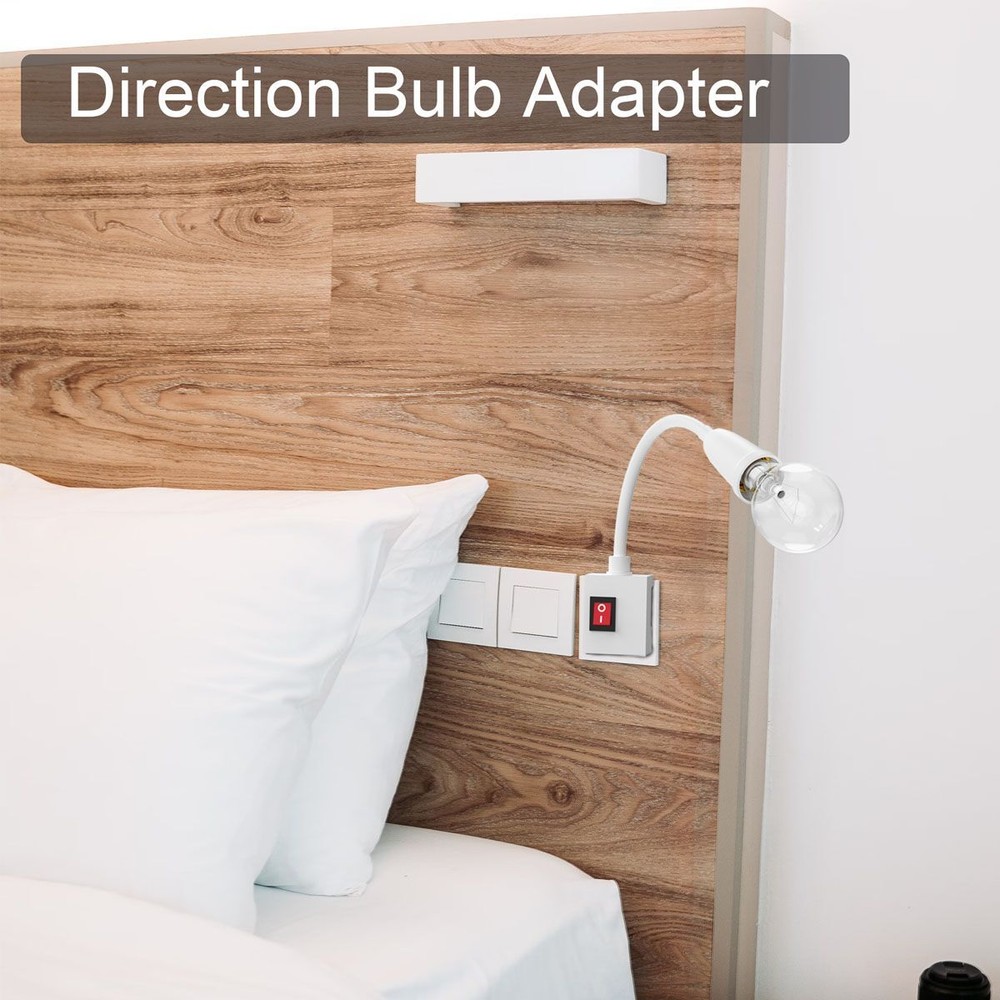 Flexible E27 Light Bulb Holder Extension Socket Adapter Plug in On/Off Switch US