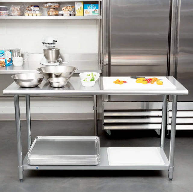 24" x 60 Adjustable Table Work Prep Undershelf Restaurant Indoor Stainless Steel