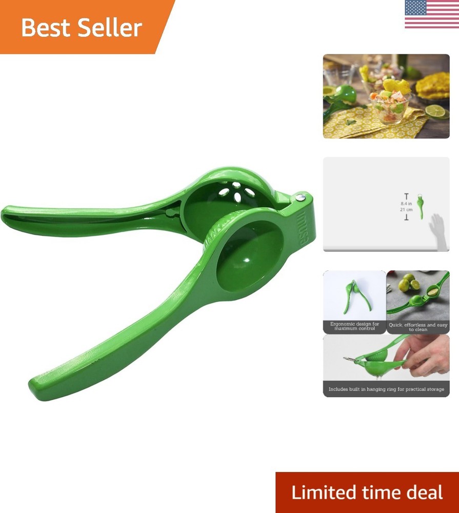 Lemon or Lime Manual Squeezer, Citrus Juicer for Max Extraction, Green