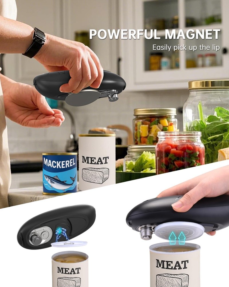 Electric Can Opener, One-Touch Automatic Can Opening with Smooth