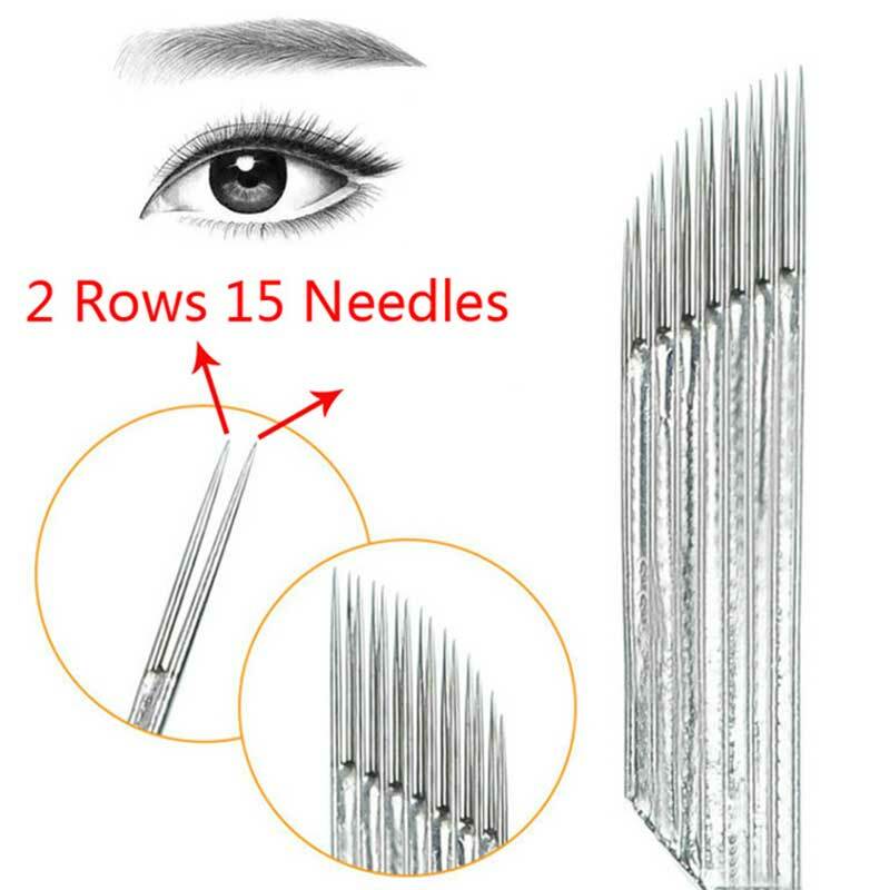 2 Row 3Rows Microblading Tattoo Needle Permanent Makeup Sterilized Tebori Blades