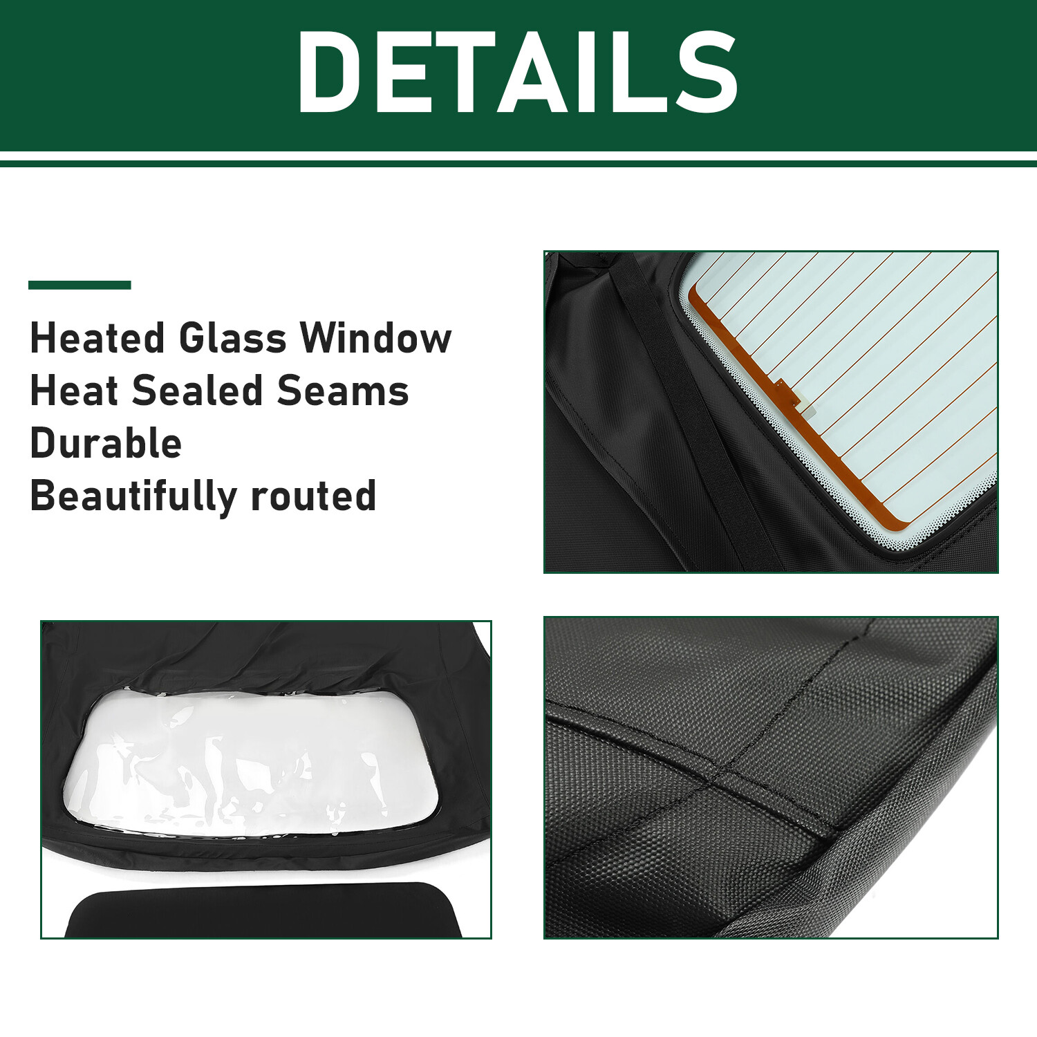 For Ford Mustang 1994-2004 Convertible Soft Top w/ Heated Glass Window Sailcloth