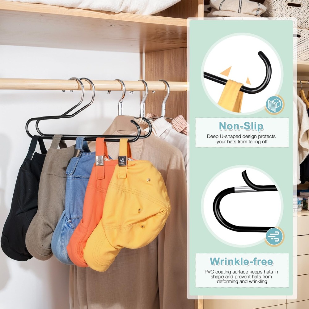 2 Pack Hat Storage Organizer Hanger for Baseball Caps Closet Storage Hanger