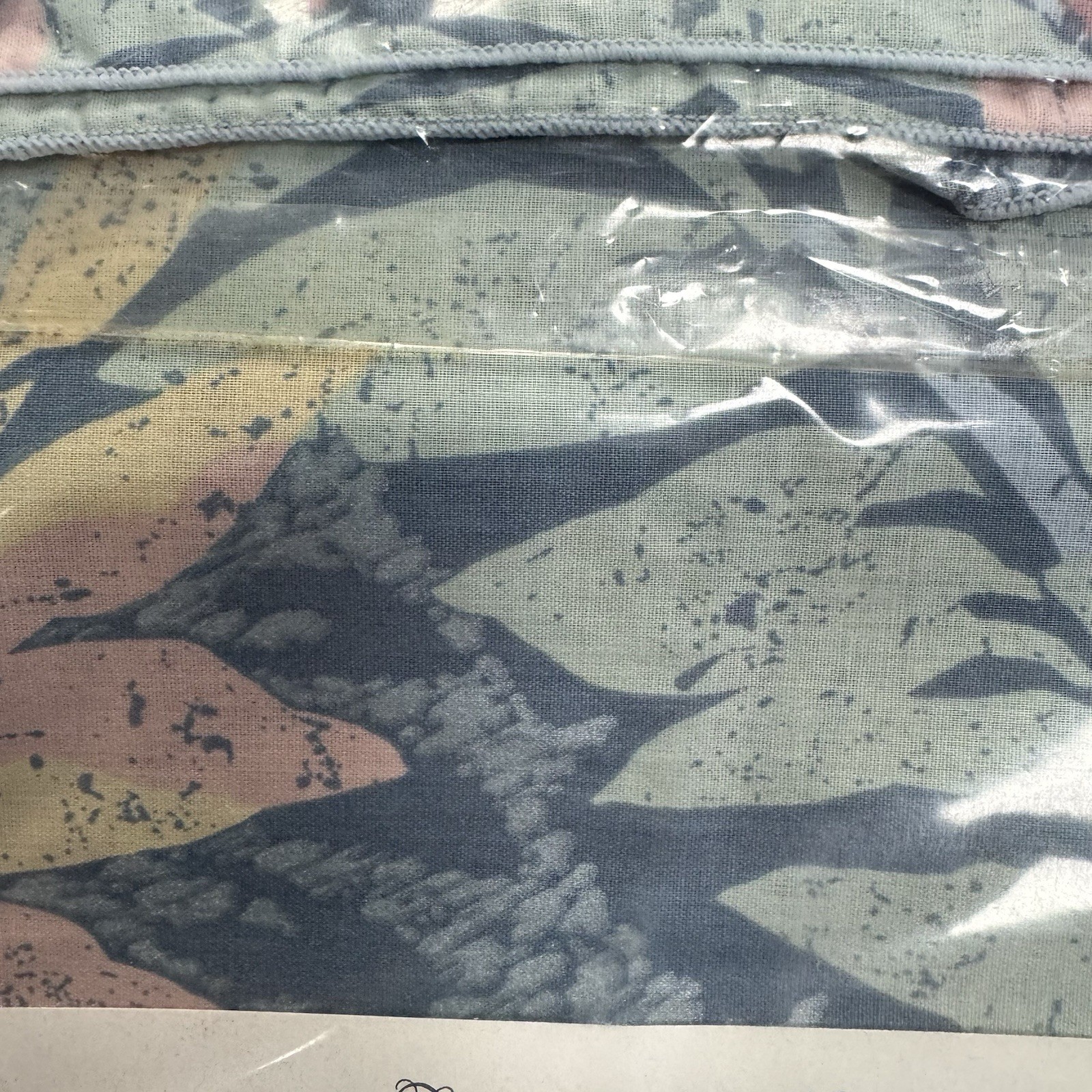 Vintage 90s Cozumel Beach Print Table Runner 15x70 Tropical Leaf Pastel NEW