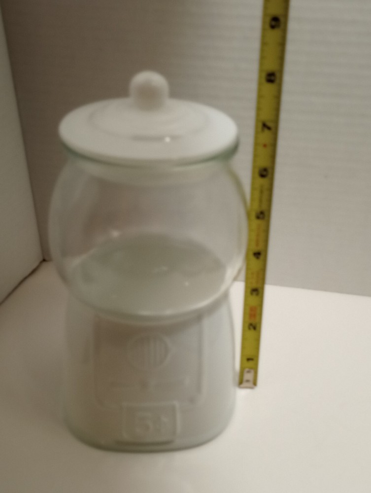 White Glass Gumball Candy Jar