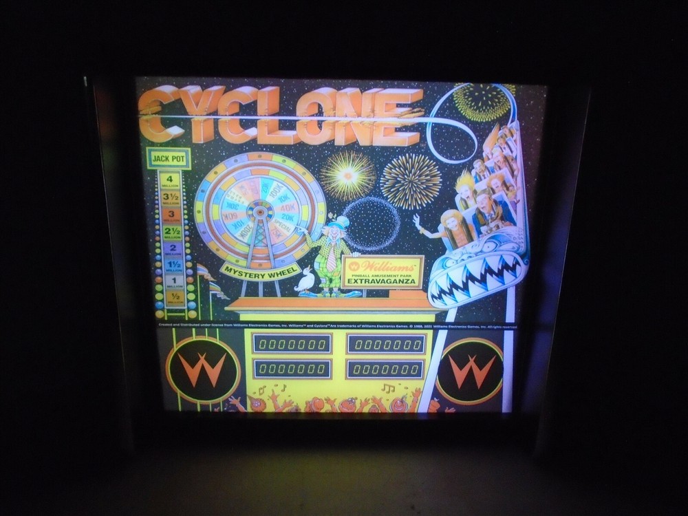 Williams Cyclone Pinball Head LED Display light box