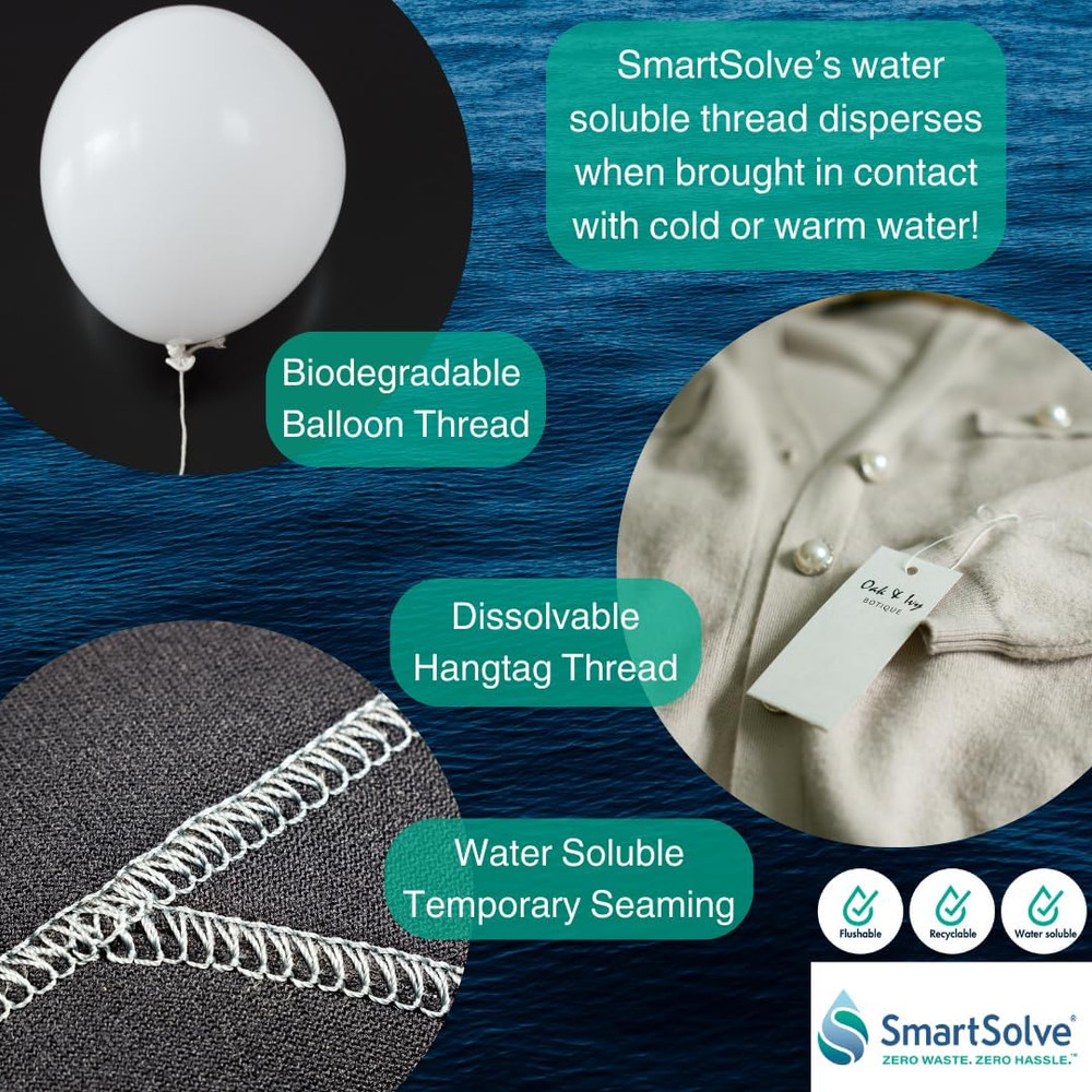 Water-Soluble Thread | Dissolves Quickly in Warm Water | Biodegradable | Eco-Fri