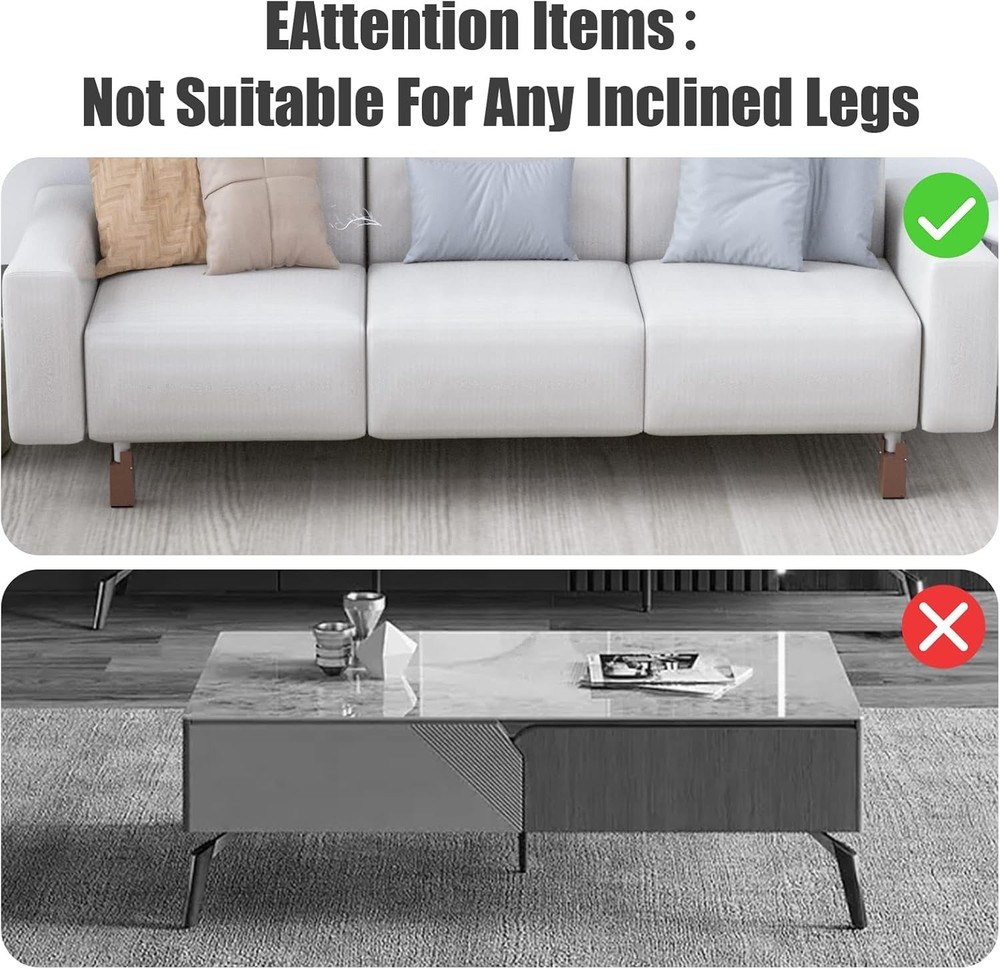 Modern Black Adjustable Bed Risers - Anti-Slip for Maximum Stability & Style