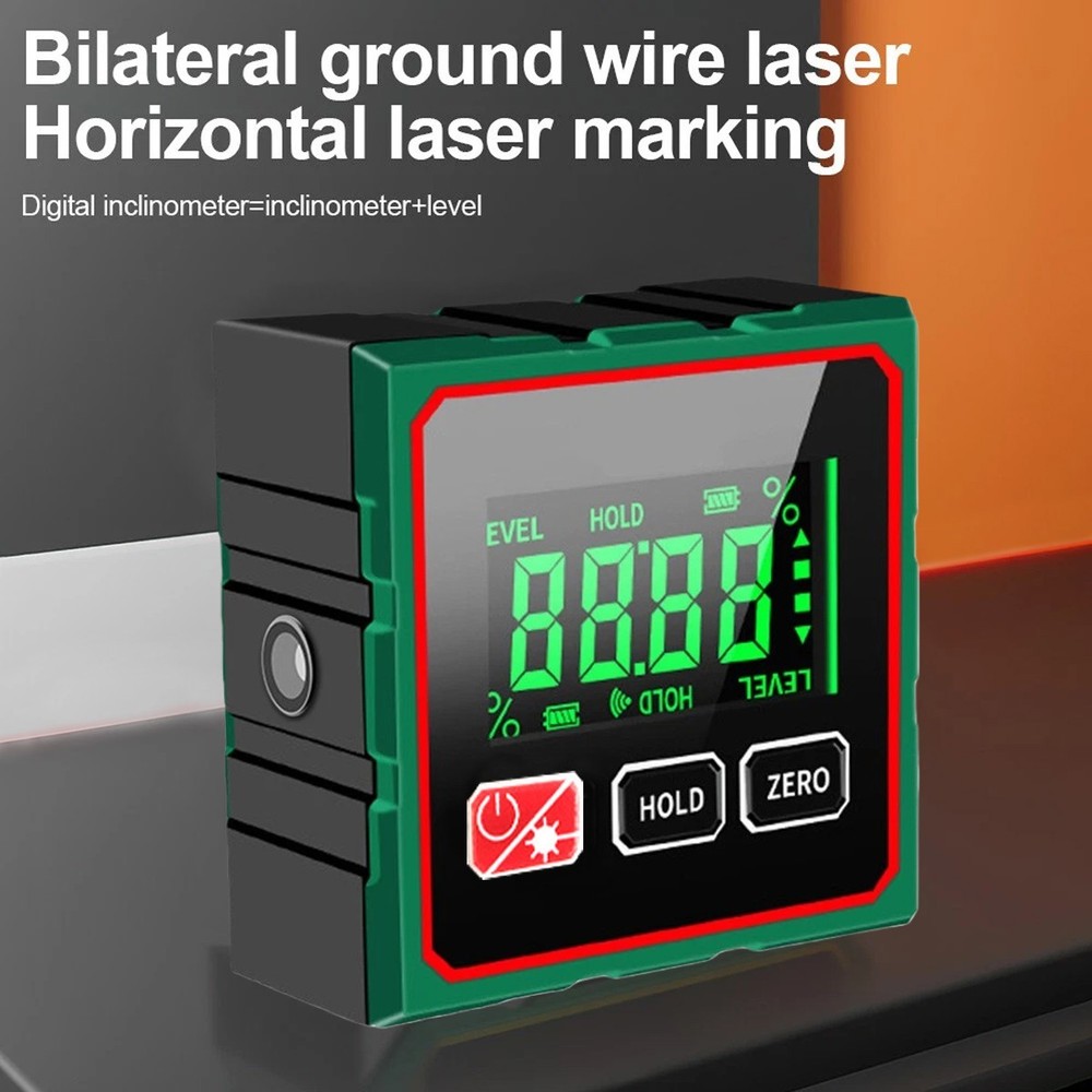Digital Angle Finder W/ Laser Level Inclinometer Magnetic Angle Gauge Protractor