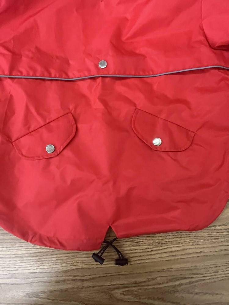 HDE Double Layer Red Rain Jacket With Hood For Large Dog