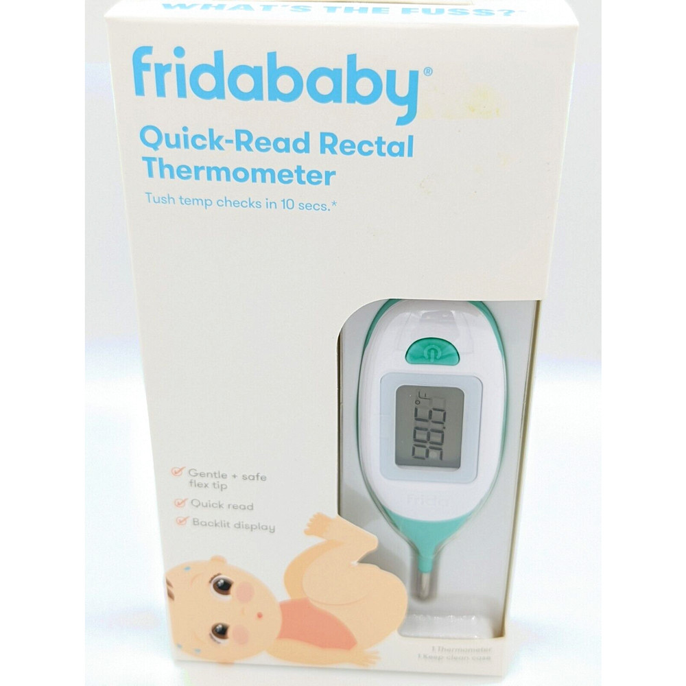 Fridababy Quick Read Flexible Tip Rectal Baby Thermometer Keep Clean Case New