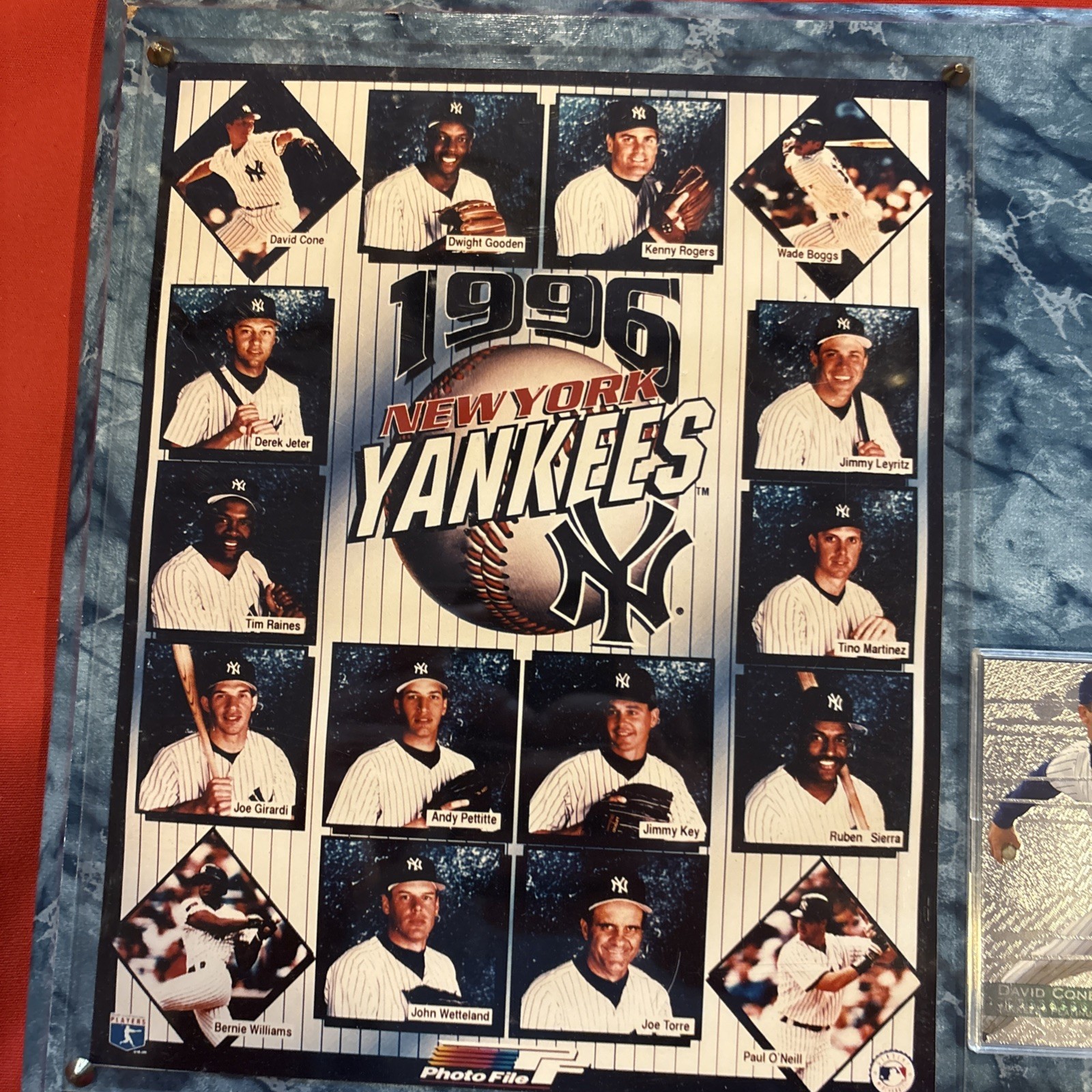 Vintage 1996 New York Yankees Team Roster Photo Wall Plaque- Jeter Gooden Rivera