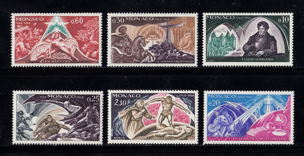MONACO #698 - 703,  Mint Never Hinged Complete Commemorative Stamp Set