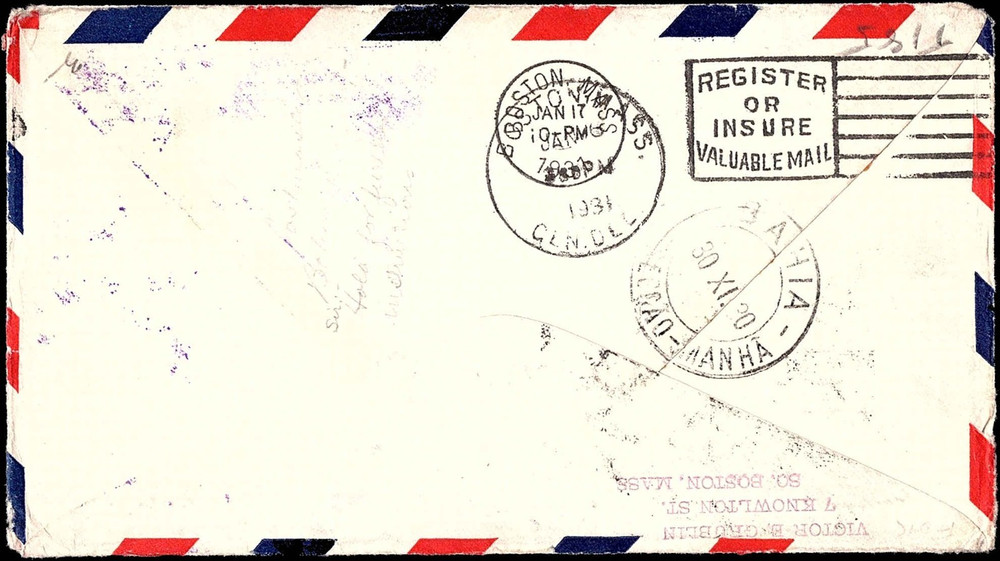 1931 Canal Zone American Clipper First Flight Registered