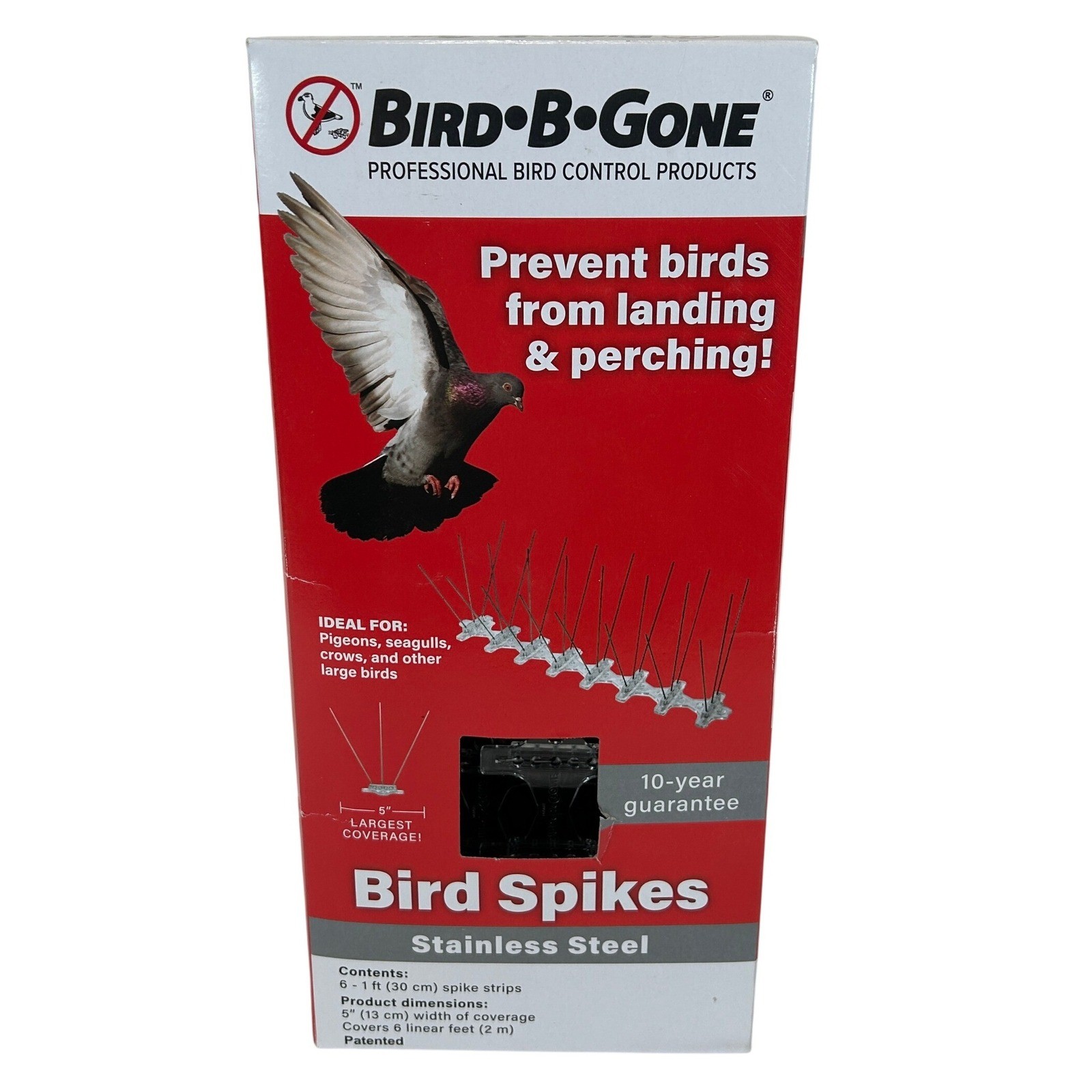 Bird B Gone Stainless Steel Bird Spikes 6 Foot Kit Professional Bird Control
