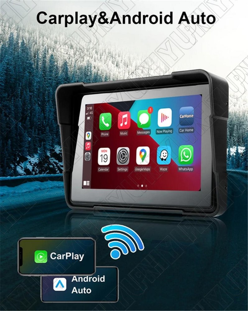 5" Waterproof HD Motorcycle Smart Screen Support Wireless Carplay & Android Auto