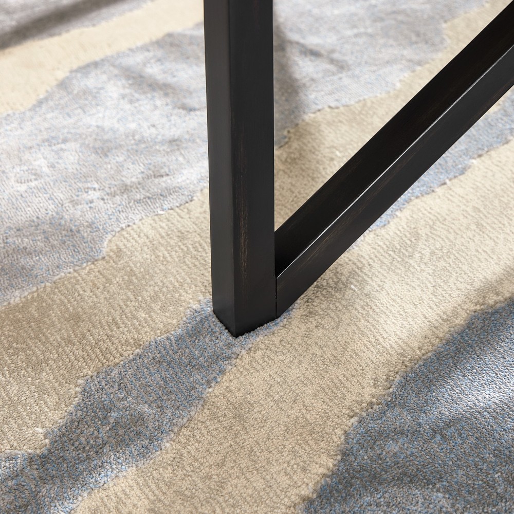 Modern Glass Coffee Table - Tempered Round Top, Solid Wood Base