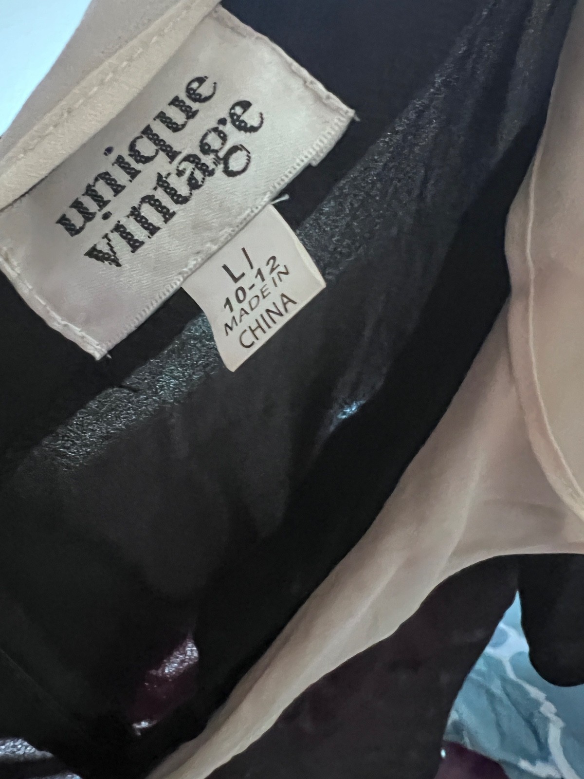 UNIQUE VINTAGE 1920s BLACK & CREAM WILSHIRE FLAPPER DAY DRESS - NEW